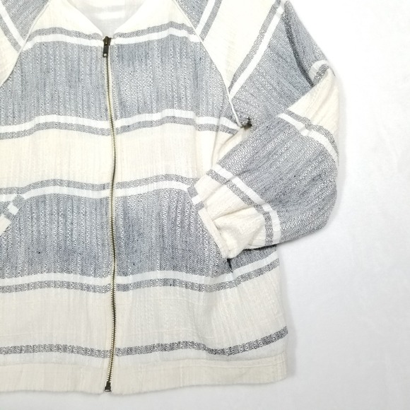 dRA‎ Los Angeles Jacket Women M White Cotton Lightweight Full Zip Pockets Bomber - Picture 7 of 11